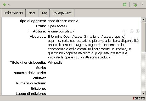 Colonna destra Visualizza nel dettaglio i dati dell elemento selezionato: informazioni ( scheda