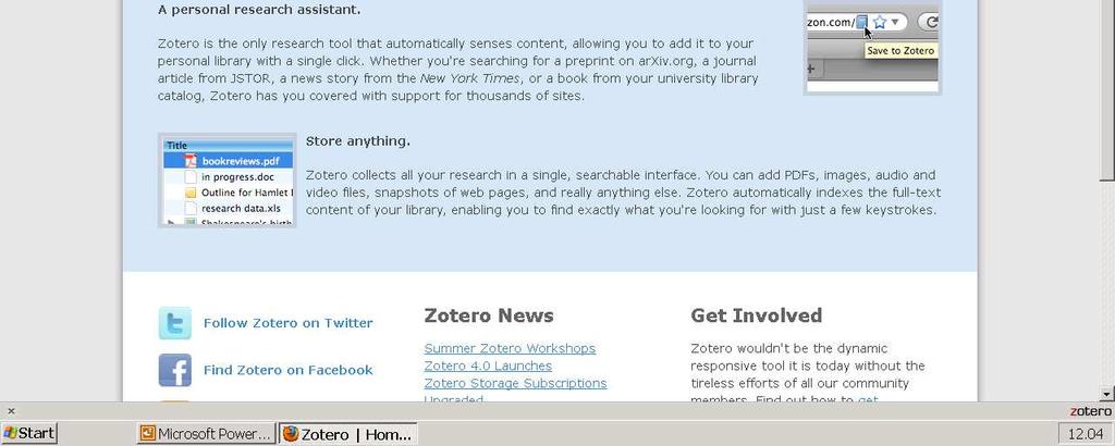 al sito www.zotero.