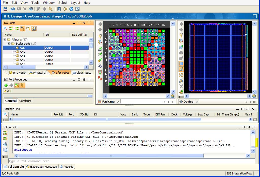 Figura 13 Dettaglio del PlanAhead Tale pacchetto software consente di gestire anche i vincoli di progettazione relativi alle temporizzazoni.