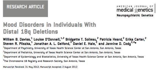 dal 1994, più geni differenti sono coinvolti nell insorgenza del dist psicopat in chromosome 18 I disturbi dell Umore