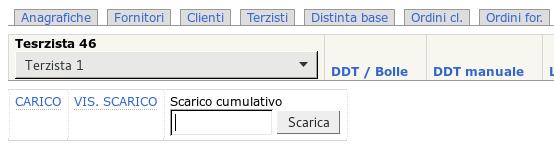 Scarico barcode ad operatore esterno Dal menu principale cliccare su Terzisti per accedere alla schermata per la selezione dell operatore esterno