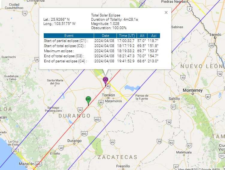 A Torreon (Mexico) inizio 12:17 fine 12:22 durata