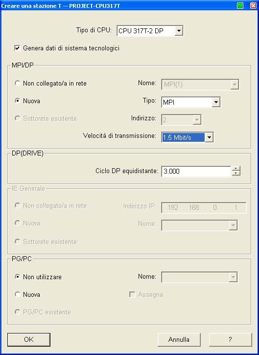 3.2 Opzionale: Creazione della stazione T mediante l'assistente Sequenza 3 Operazione Confermare con "OK".