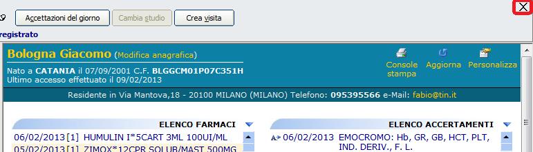 CHIUSURA CARTELLA CLINICA DEL PAZIENTE E CAMBIO PAZIENTE In merito alla selezione del paziente e della