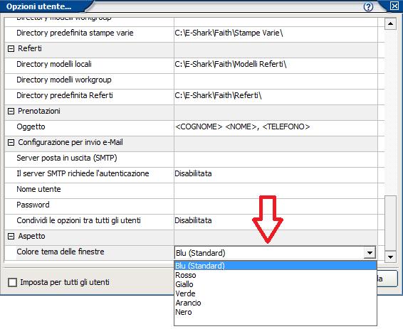 Nella casella Colore tema