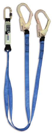 Lunghezza (connettori inclusi): 1,5 m sotto tensione e 1 m a riposo. Norma di riferimento: UNI EN 355:2002. Cordini in cinghia elastica con assorbitore di energia.