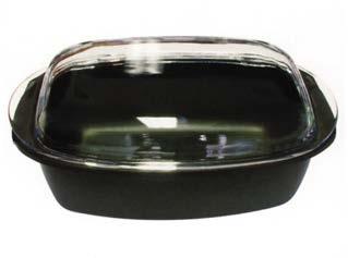 Die-Casted Casseruola rettangolare con coperchio Pyrex Rectangular pan with Pyrex lid