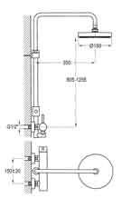 46 SHOWERS Monocomando con doccia a colonna corta + duplex Single lever exposed shower mixer c/w short swan neck riser