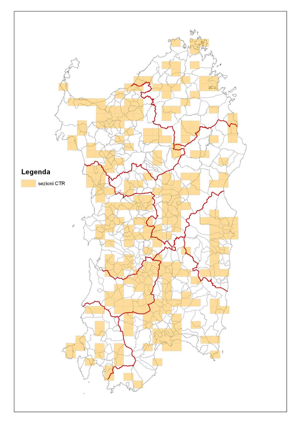 Carta delle Sezioni CTR, limiti comunali e centri