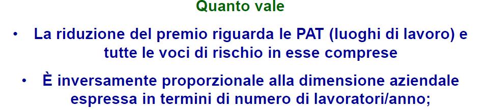 Dimensione aziendale Lavoratori/anno Riduzione percentuale PREVISIONE Fino a 10 28 Da 11 a 50