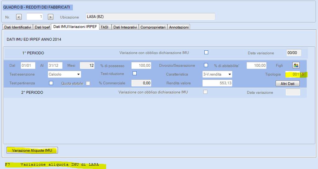 Associazione nuova Tipologia Immobile/Comune: Nota Salvatempo 0018 Saldo IMU 2013 29. Immobili 13. Tabelle 03. Aliquote/Versamenti comuni 1.