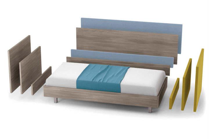 SYSTEM STAR LETTO CON RETE A DOGHE FISSA BED WITH FIXED SLATTED BASE LETTO APRIBILE CON CONTENITORE BED WITH OPENING STORAGE