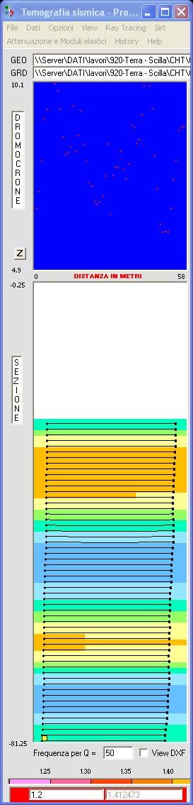 k) Definizione dei parametri di calcolo Il programma necessita, per il successivo calcolo della sezione in velocità tra le verticali delle due coppie di fori dei seguenti parametri di calcolo: -