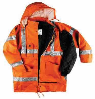 arancio taglie: S - M - L - XL - XXL parka esterno: - cappuccio richiudibile nel collo - retinatura