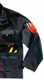 90GN peso tessuto: 40 gr/m² colore: antracite - nero - chiusura con cerniera - tasche laterali a soffietto - tasche laterali con velcro - tasca con