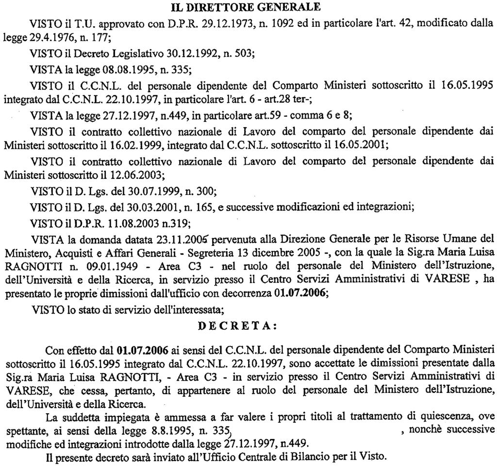 (D.D. 10 maggio 2006 - Visto e registrato all'ufficio centrale del