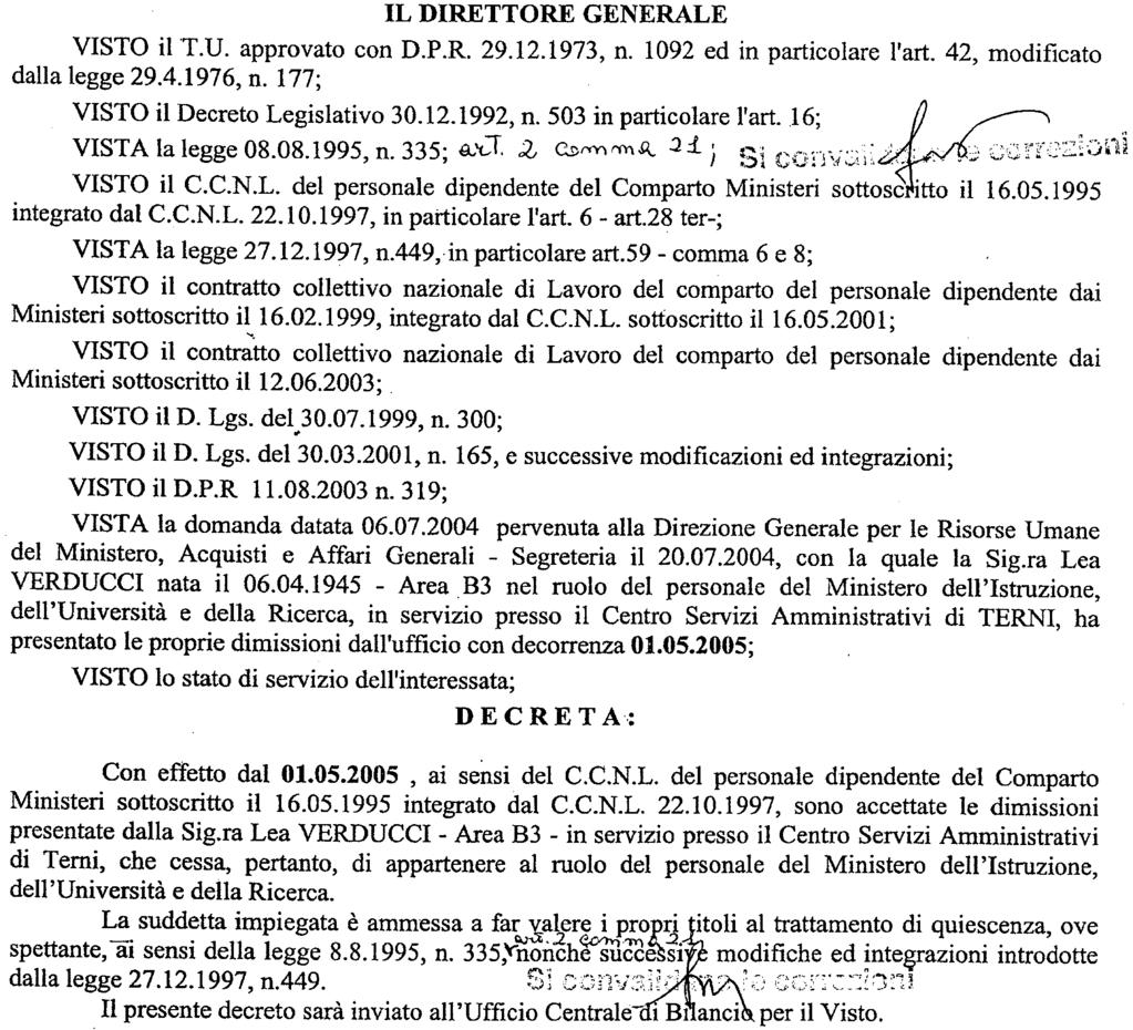 (D.D. 27 dicembre 2004 - Visto e registrato all'ufficio centrale del