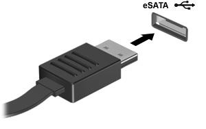 2 Uso di un dispositivo esata (solo in determinati modelli) Una porta esata consente di collegare un componente esata ad alte prestazioni opzionale, ad esempio un'unità disco rigido esterna esata.