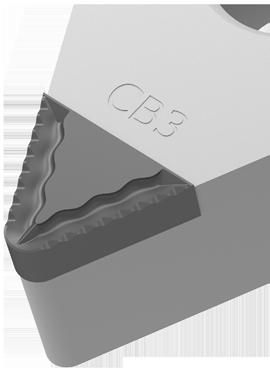 La geometria -CB3 nel ettaglio Vantaggi Utensile con rompitruciolo molto efficace, ieale per leghe i alluminio a truciolo lungo (aumenta la sicurezza ei processi) Canalino