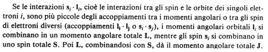 Accoppiamento LS (o di Russel-Saunders)