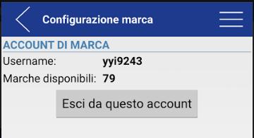 Pagina 9 di 24 Cliccando sul pulsante Esci da questo account la configurazione sarà annullata e sarà possibile, se lo si desidera, inserire un altro account di marcatura.