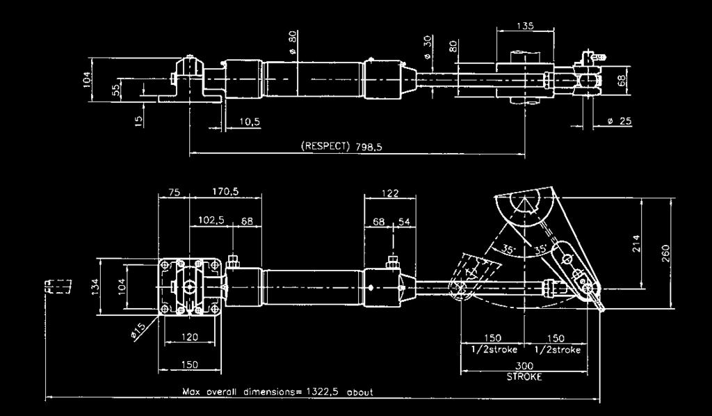 (Kgm) 340 operating pressure (bar) 100 rated pressure (bar) 125 hydrostatic pres.