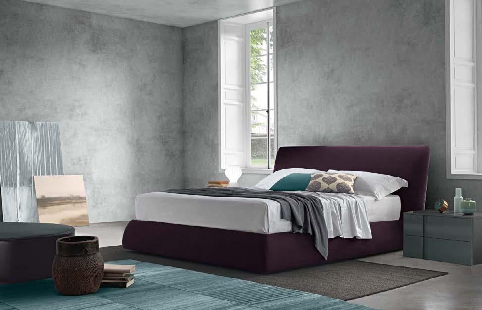 063 Collezione notte / Night collection Letto Nimbo in tessuto.