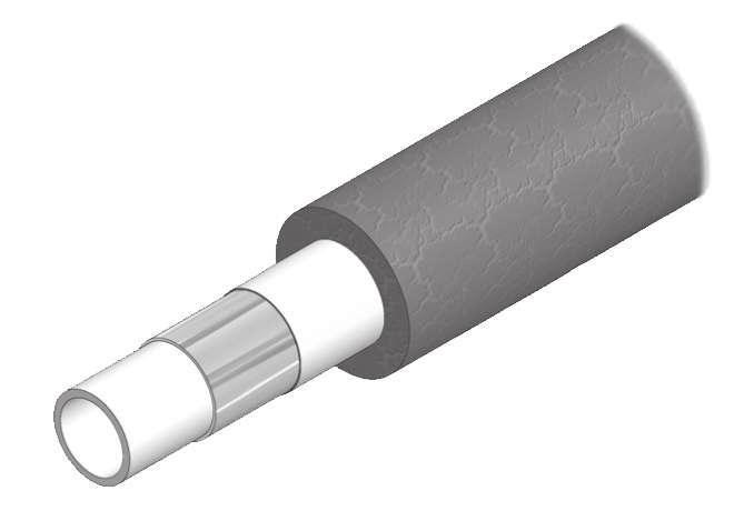 Teck 1b. Tubo ultistrato - 1b. Multi-layer pipe WELCO-Teck (UNI 10954-1 e DVGW U 448 -AU 2036), tubo ultistrato di colore bianco fornito in rotoli da DN 16 x 2,25-20 x 2,5 e 26 x 3,0.