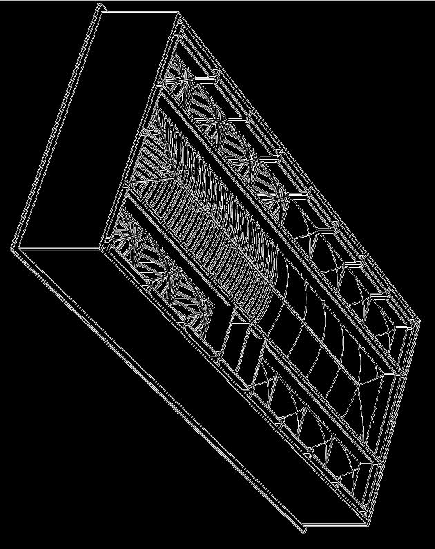 Il solaio interno ha tre travi principali di sezione 22 x 140,5 cm.