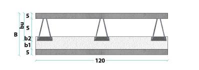 giulianedmp TERMO-BILASTRA i=120 cm / Con EPS 0,031 elemento isolante (b1+b2 sezione resistente (b U getto in Cls (s totale (B Resistenza termica (R (U comprensiva dei liminari (U TOT cm cm cm cm m 2