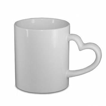 Codice: MUG-HEART Tazza per stampa sublimatica con manico a forma di cuore 11 oz