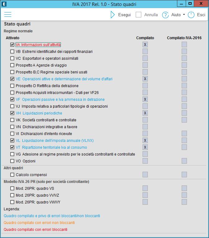 3) IVA Quater: se la ditta in PCH4 gestisce più regimi IVA e deve pertanto compilare
