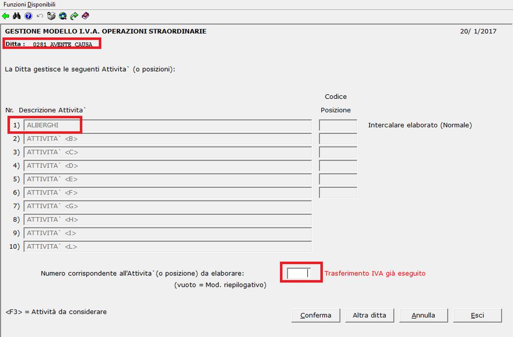 2) Creazione ed impostazione di una nuova dichiarazione dell avente causa come contenitore : oltre le