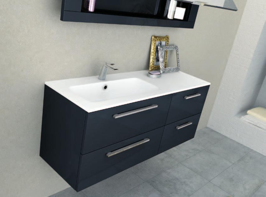 120x48x40 cm Finishing: 024G RAL7024 Glossy Dark Grey Mirror: WALL Container Dimensions: