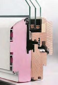 Sistema HOCO Passiv in legno/alluminio Uw fino a = 0,63 W/m 2 K con vetro Titanis K Ug = 0,5 W/m 2 K e distanziatore in pvc Telaio profondità 115 mm.