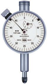 Comparatori analogici EN ISO 43 Norma del costruttore Quadrante girevole. Con o senza bloccaggio per i modelli standard. 0,01 mm Cassa metallica.