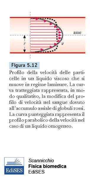 Legge di Poiseuille Per fluidi reali l esperienza mostra che la pressione diminuisce nel verso del moto a causa della viscosità.