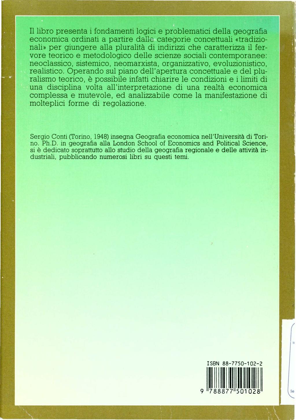 Il libro presenta i fondamenti logici e problematici della geografia economica ordinati a partire dalle categorie concettuali «tradizionali per giungere alla pluralità di indirizzi che caratterizza