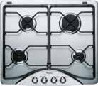 Griglie d appoggio in ghisa Manopole classic inox/nere Accensione elettronica sottomanopola Termovalvole di sicurezza Abbinabile al forno: AKP 256/NA Antracite AKM 394/NA/C PC701 508 AKM