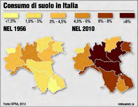 problema Consumo di suolo, cementificazione, impermeabilizzazione Il consumo di suolo di pianura in Emilia-Romagna è valutato in circa 16.000 ettari (2003-2008). Circa 8-10% consumato.