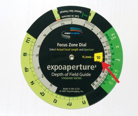 L ExpoAperture Standard Metric consente di calcolare la profondità di campo per le focali da 10mm fino a