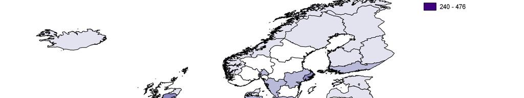 FP7 ERC grants in NUTS-2 regions