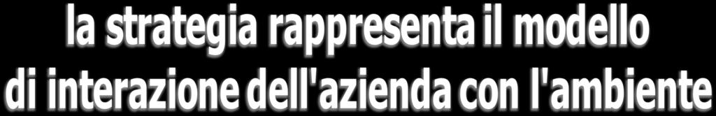 integrante del modello al cui interno trova definizione Così intesa la strategia rappresenta l identità effettiva o