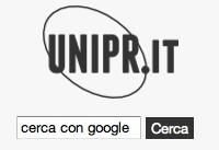 Nome esteso insieme al logo dell'ente a cui afferisce, ovvero l'università degli Studi di Parma, posto in alto a sinistra, che rimanda al sito generale di Ateneo http://www.unipr.it/ Fig.