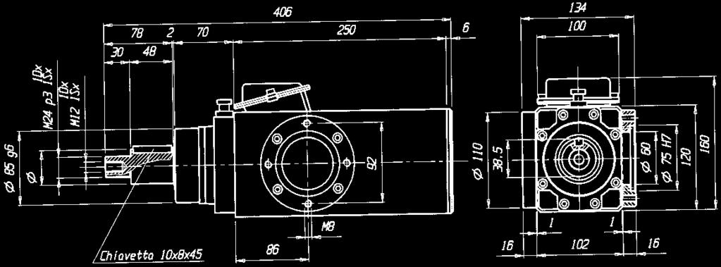 NB: ø A = Versione standard ø 35 o ø 40, solo su richiesta ø 25 o ø 30.