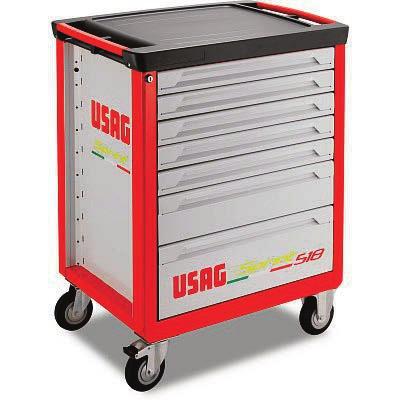 da Ø 125 di cui una con freno - 2 ruote fisse da Ø 125 carico statico max 800 Kg per carrello carico statico max 20 Kg per cassetto 60/130, 30 Kg per cassetto 200 dimensioni carrello: L815xP505xH1000