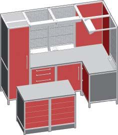 cm) con prese 1 COMPOSIZIONE PREMIUM 3 Quantità ASP1200L1 Modulo bancone 2 ASP1400L1 Modulo anta apertura destra+pannello chiavi 1 ASP1401L1 Modulo anta apertura sinistra+pannello chiavi 1 ASP1500L1