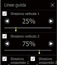 La parte verrà specificata come impostazione del Bilanciamento del bianco. [Linee guida] Cliccare su [Linee guida]. Cliccare su [ ].