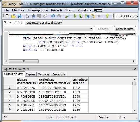 it SQL come DML: Esercitazione Query 3 I codici ed i titoli dei dischi che contengono canzoni di cui non si