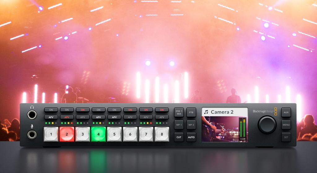 Press Release Blackmagic Design annuncia il nuovo ATEM Television Studio HD Lo switcher di produzione live miniaturizzato con 8 ingressi, pannello di controllo, 2 archivi per fotogrammi, DVE, mixer